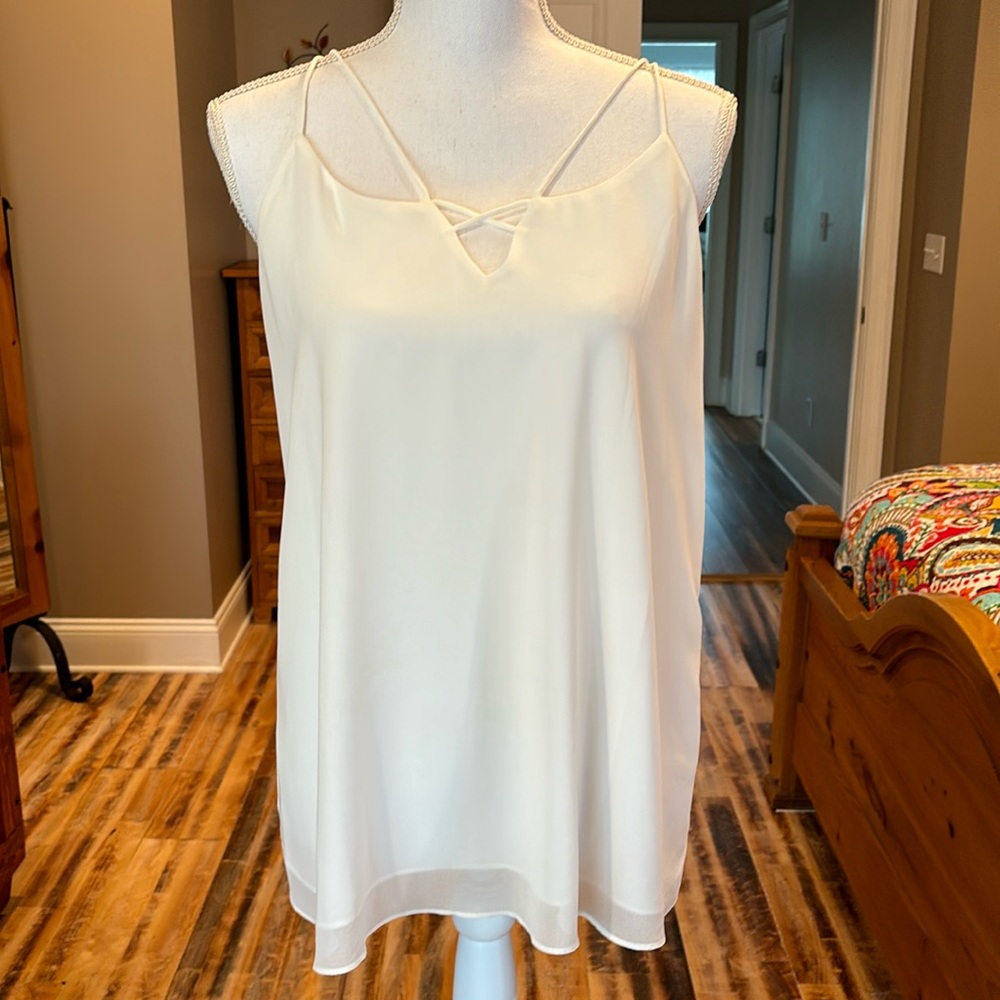 Naked Zebra white camisole size large